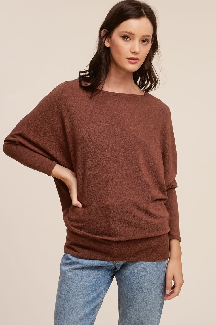 off shoulder  dolman sleeve tunic