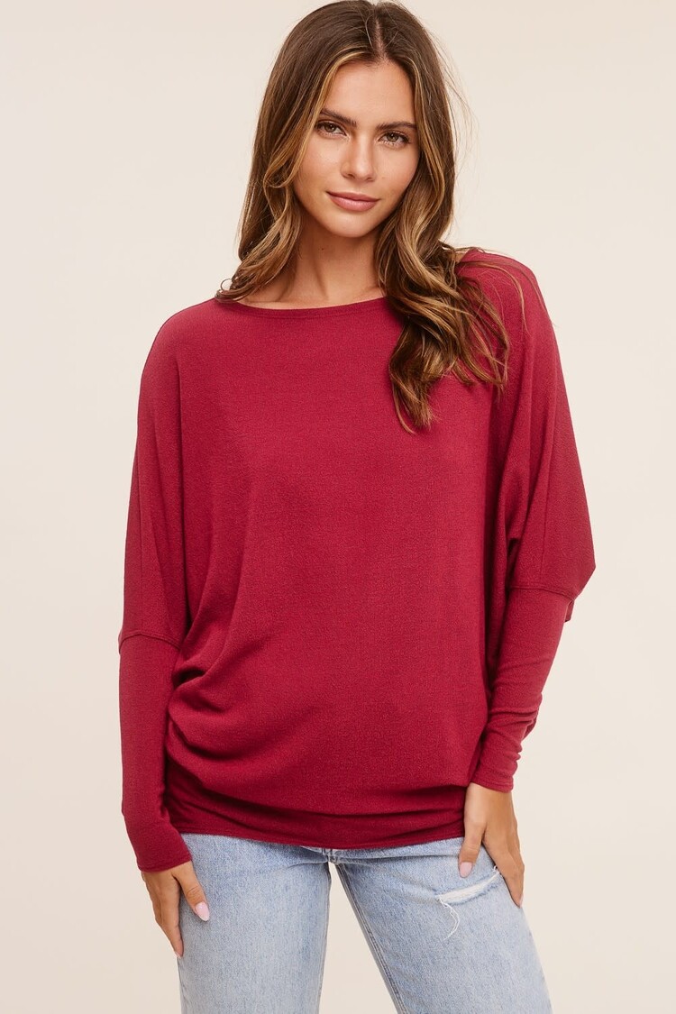 off shoulder  dolman sleeve tunic
