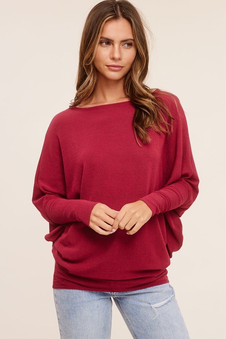 off shoulder  dolman sleeve tunic