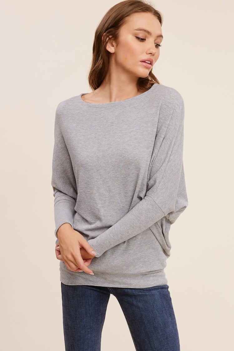 off shoulder  dolman sleeve tunic