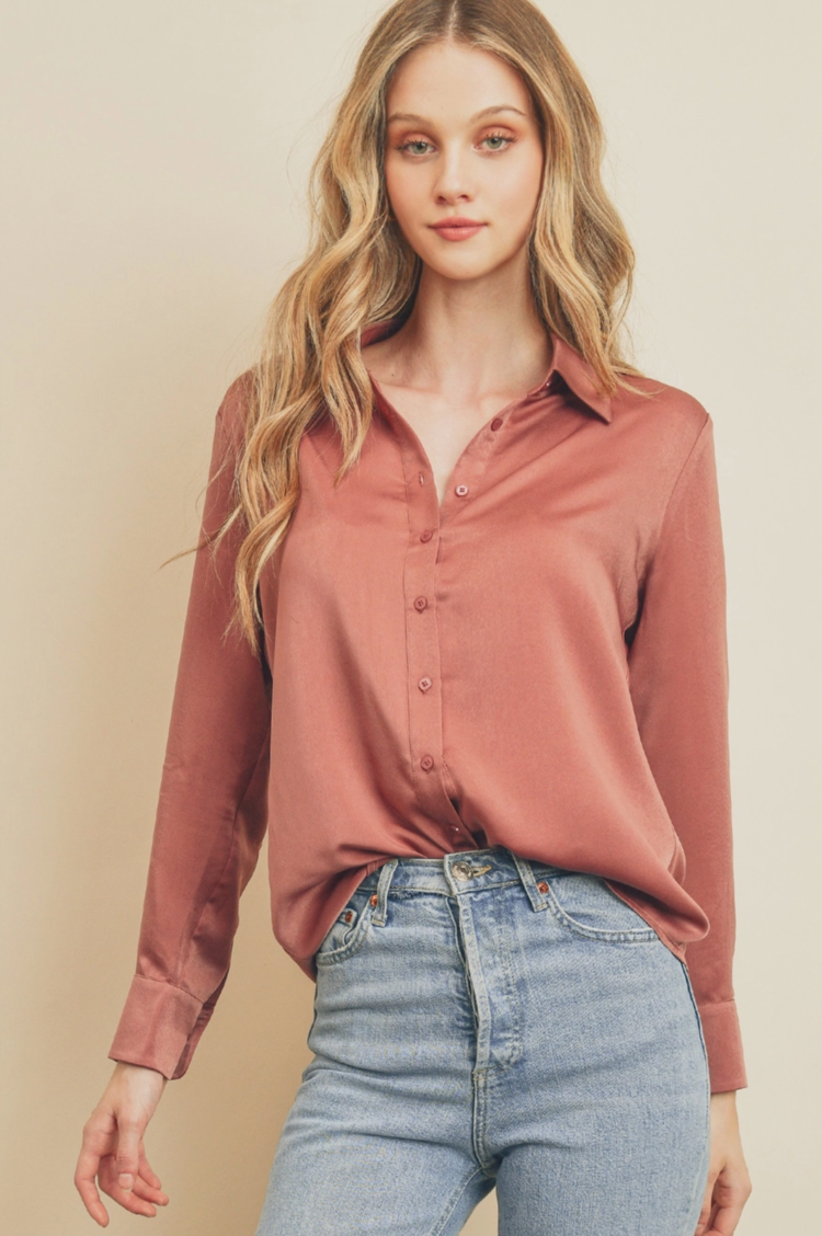 Dull Satin Slim Shirt