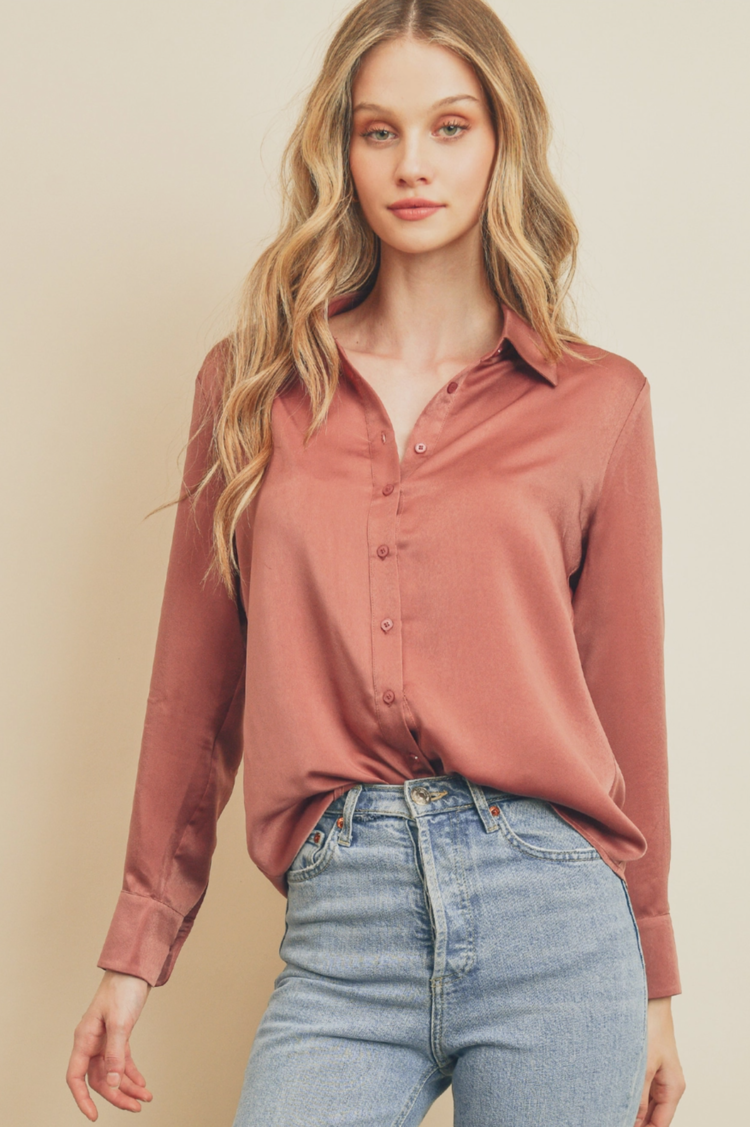 Dull Satin Slim Shirt