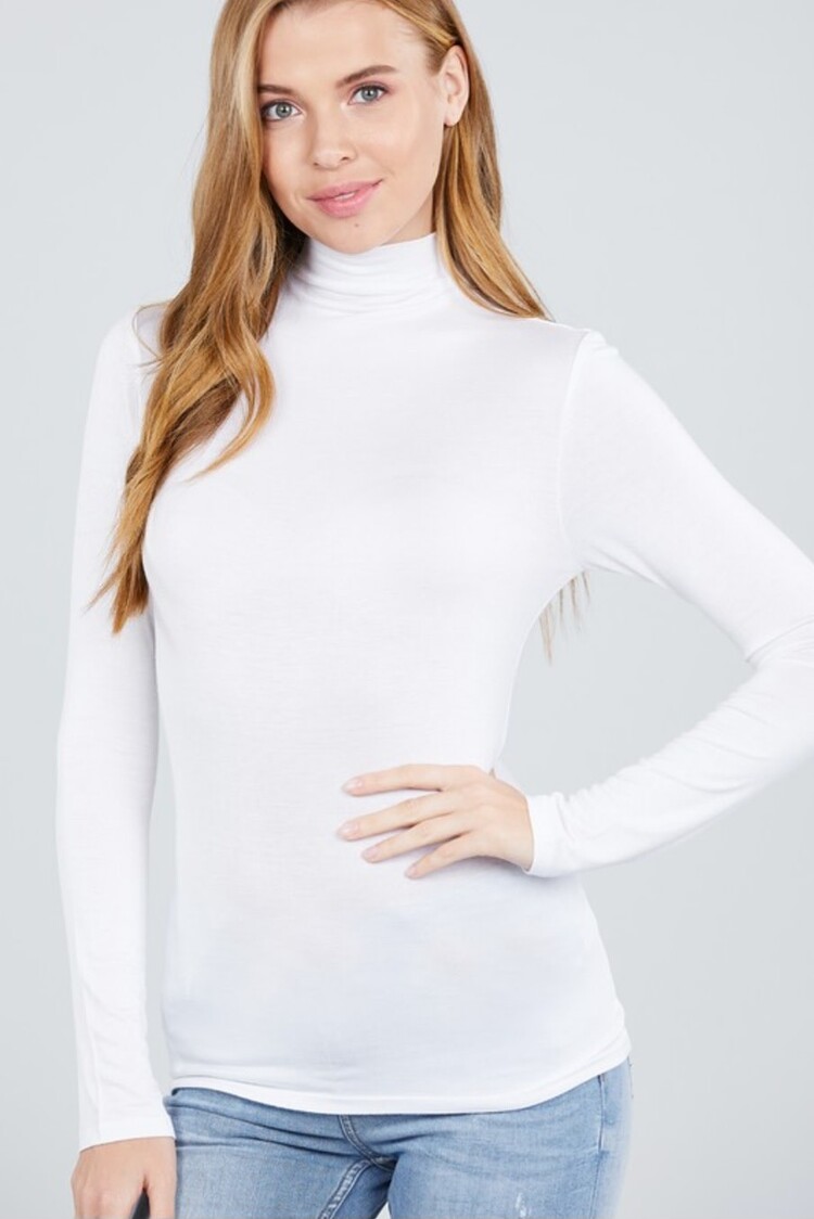 Mock Neck Jersey Spandex Top