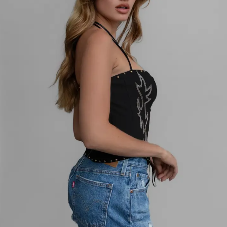 Embroidered Western Corset Top