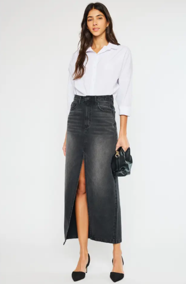 90's Denim Maxi Skirt