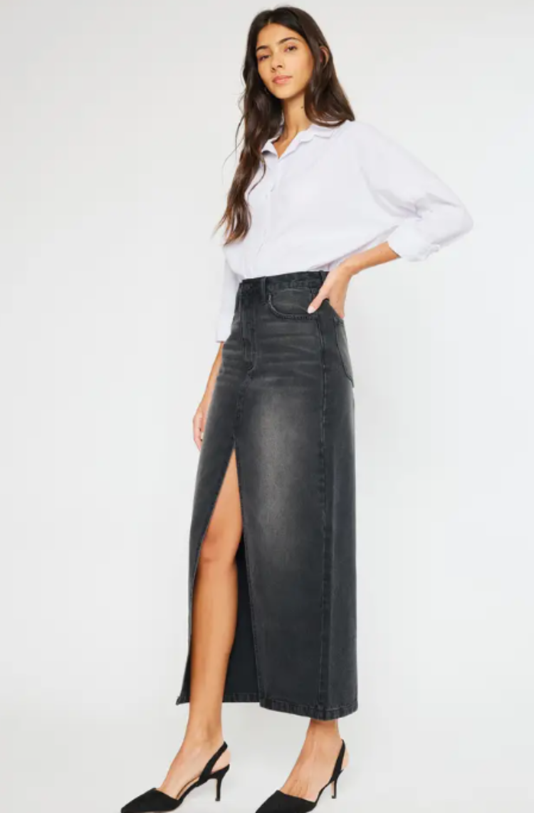 90's Denim Maxi Skirt