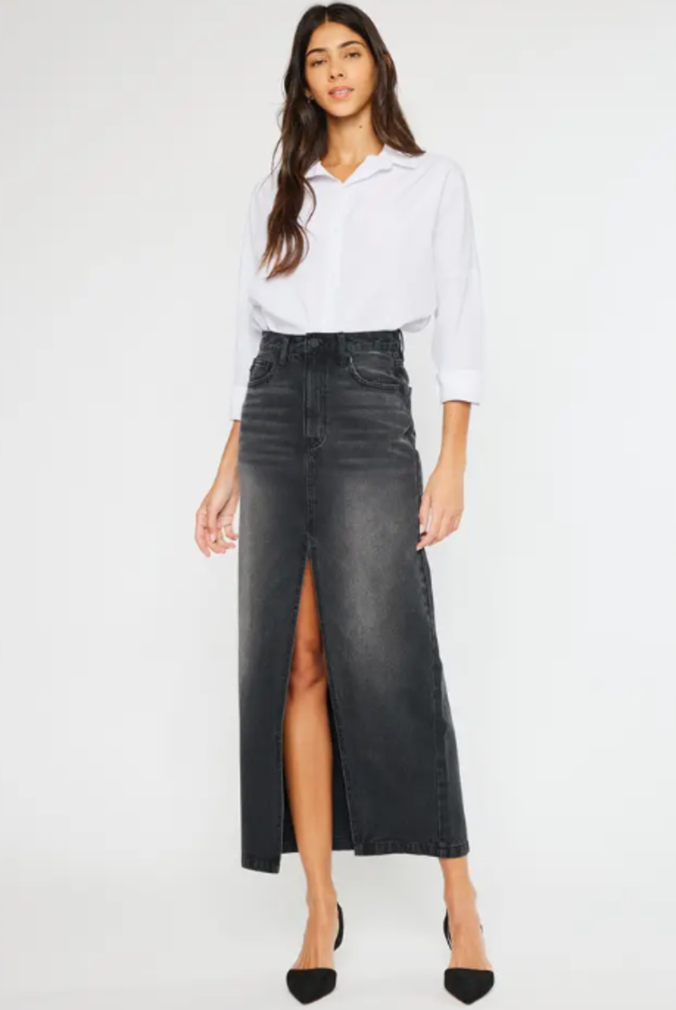 90's Denim Maxi Skirt