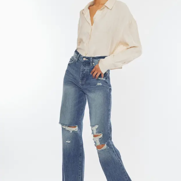 High Rise 90's Wide Leg Flare Jeans