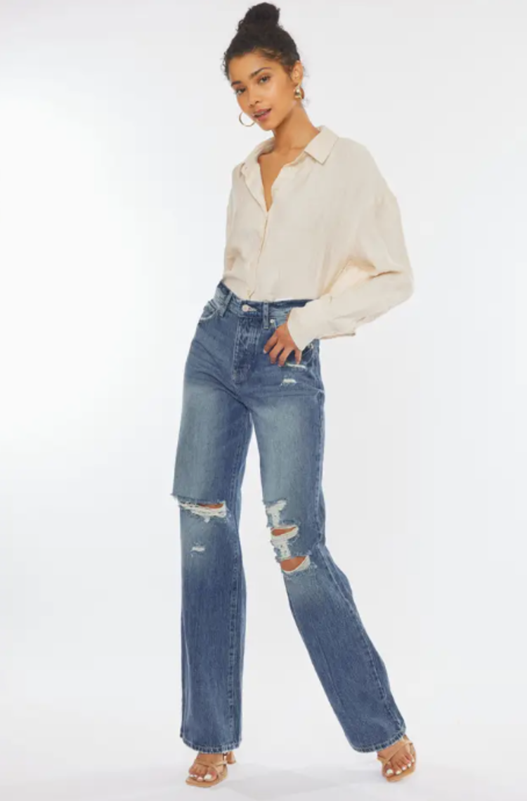 High Rise 90's Wide Leg Flare Jeans