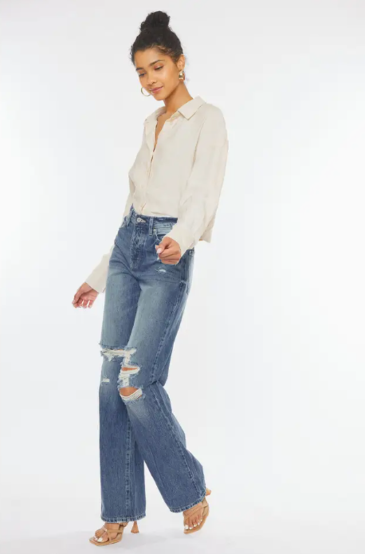High Rise 90's Wide Leg Flare Jeans