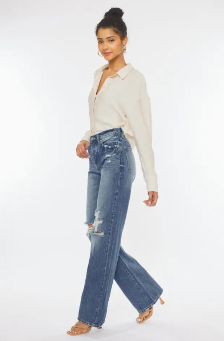 High Rise 90's Wide Leg Flare Jeans