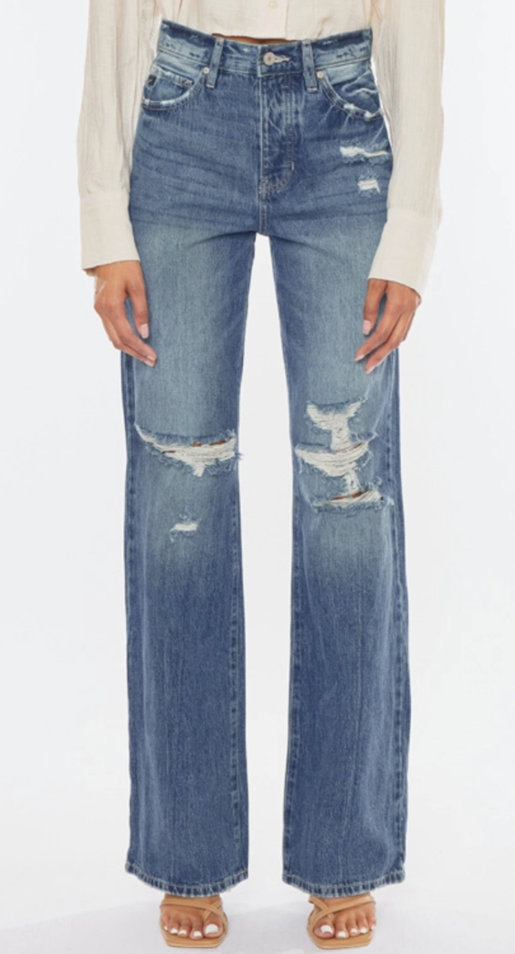High Rise 90's Wide Leg Flare Jeans