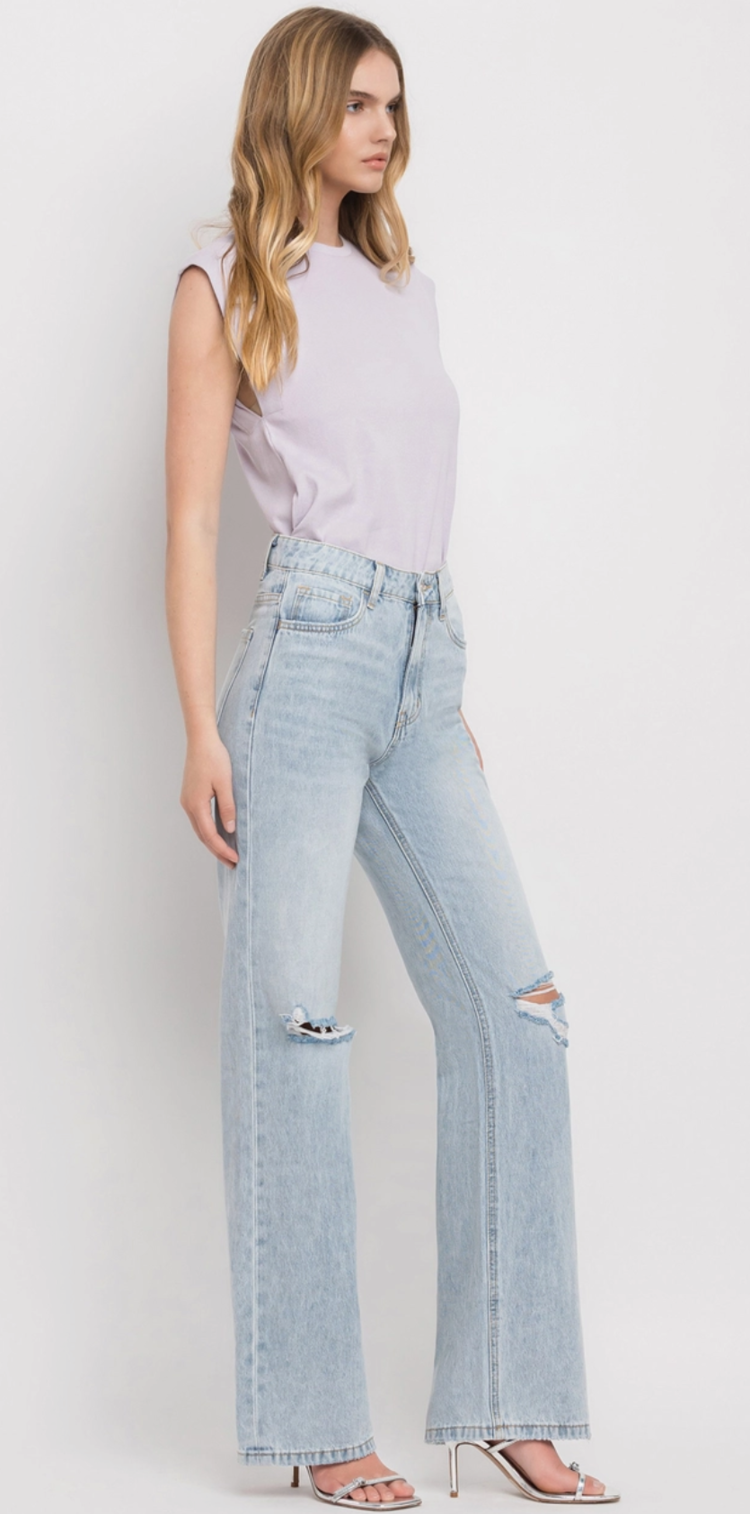 90's Vintage Super High Rise Flare Jeans