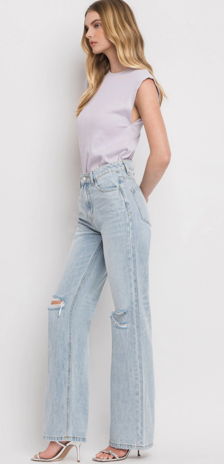 90's Vintage Super High Rise Flare Jeans