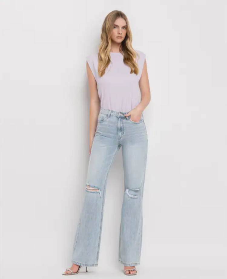 90's Vintage Super High Rise Flare Jeans