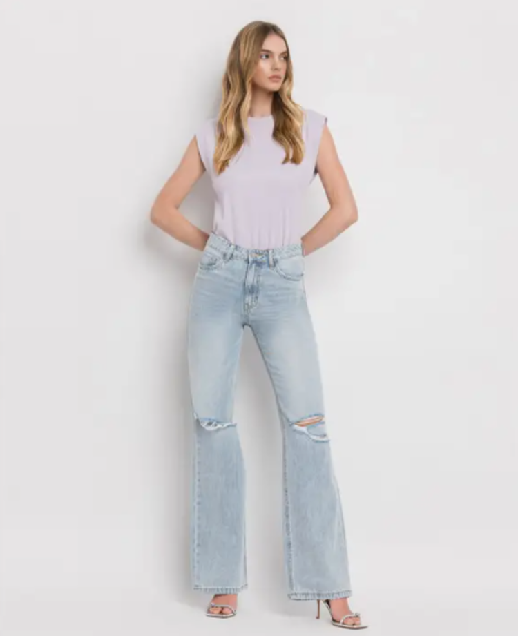 90's Vintage Super High Rise Flare Jeans