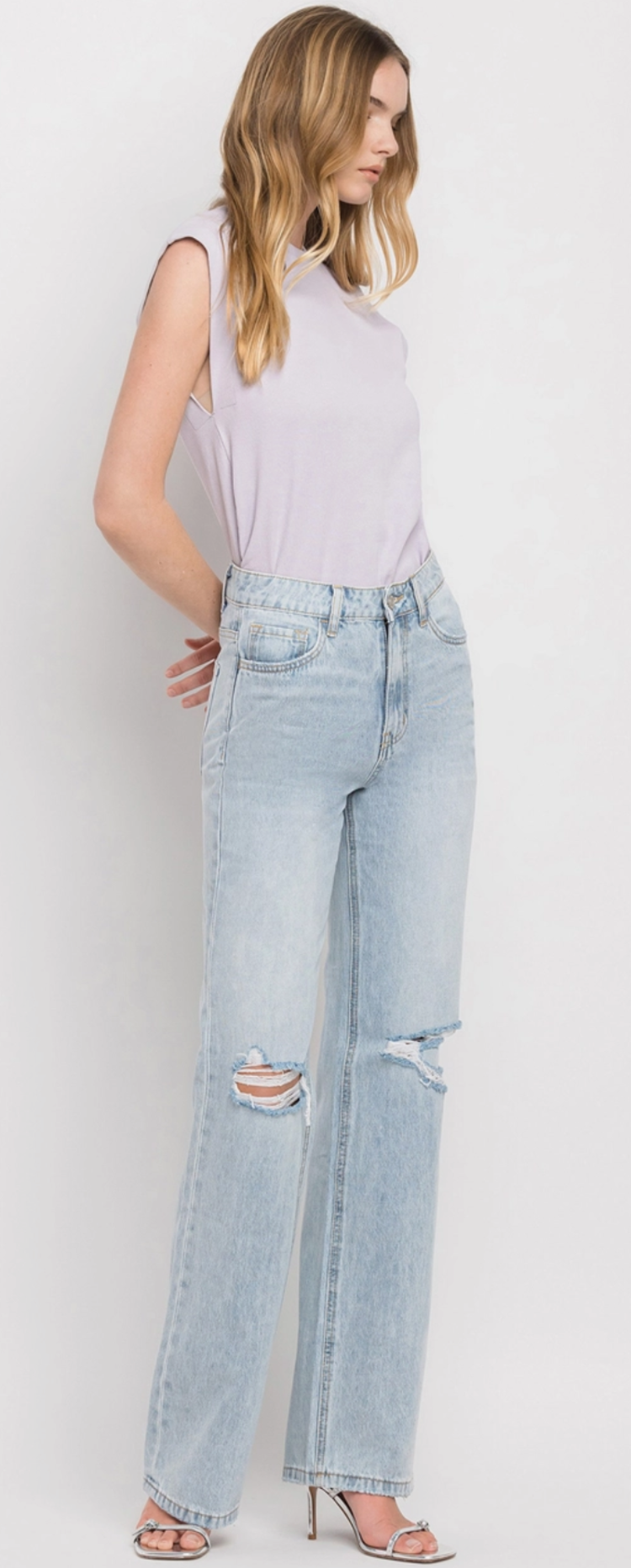 90's Vintage Super High Rise Flare Jeans