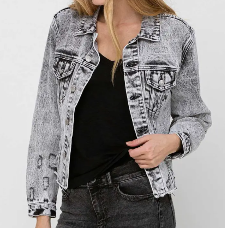 Distressed Acid Wash Classic Jacket