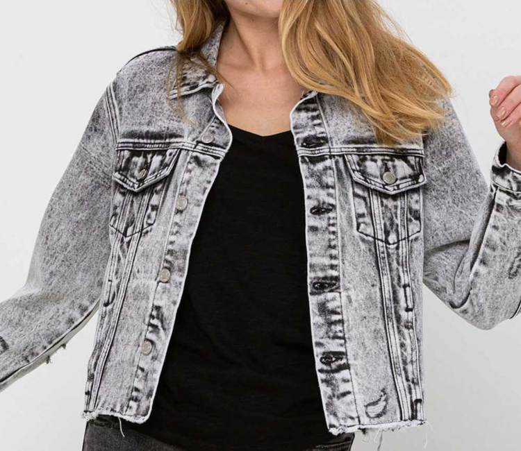 Distressed Acid Wash Classic Jacket
