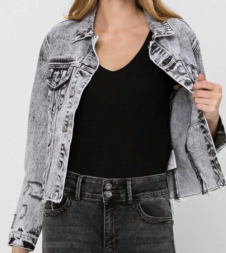 Distressed Acid Wash Classic Jacket