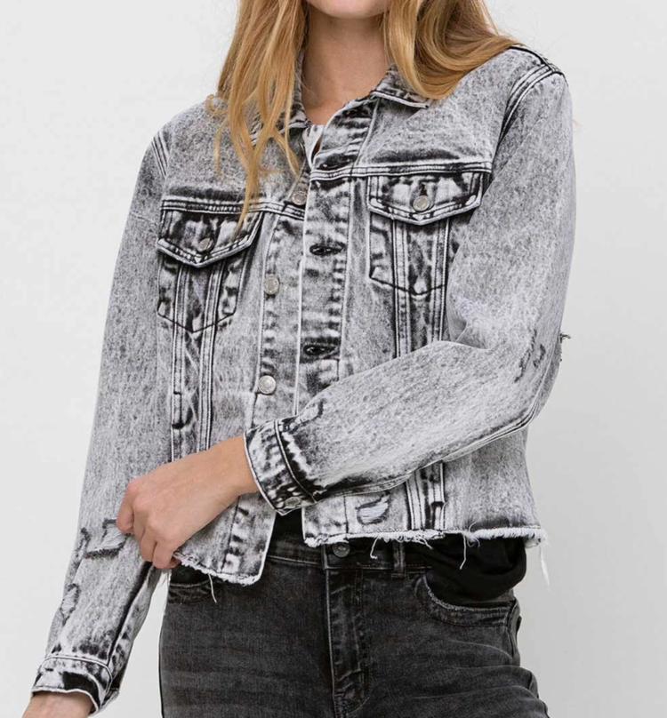 Distressed Acid Wash Classic Jacket