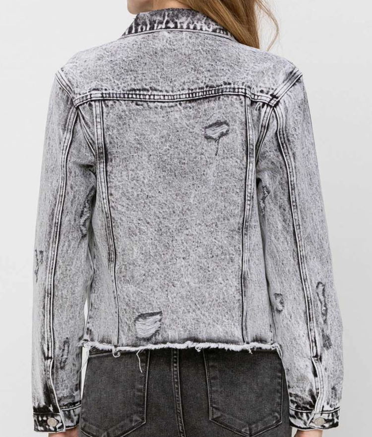 Distressed Acid Wash Classic Jacket