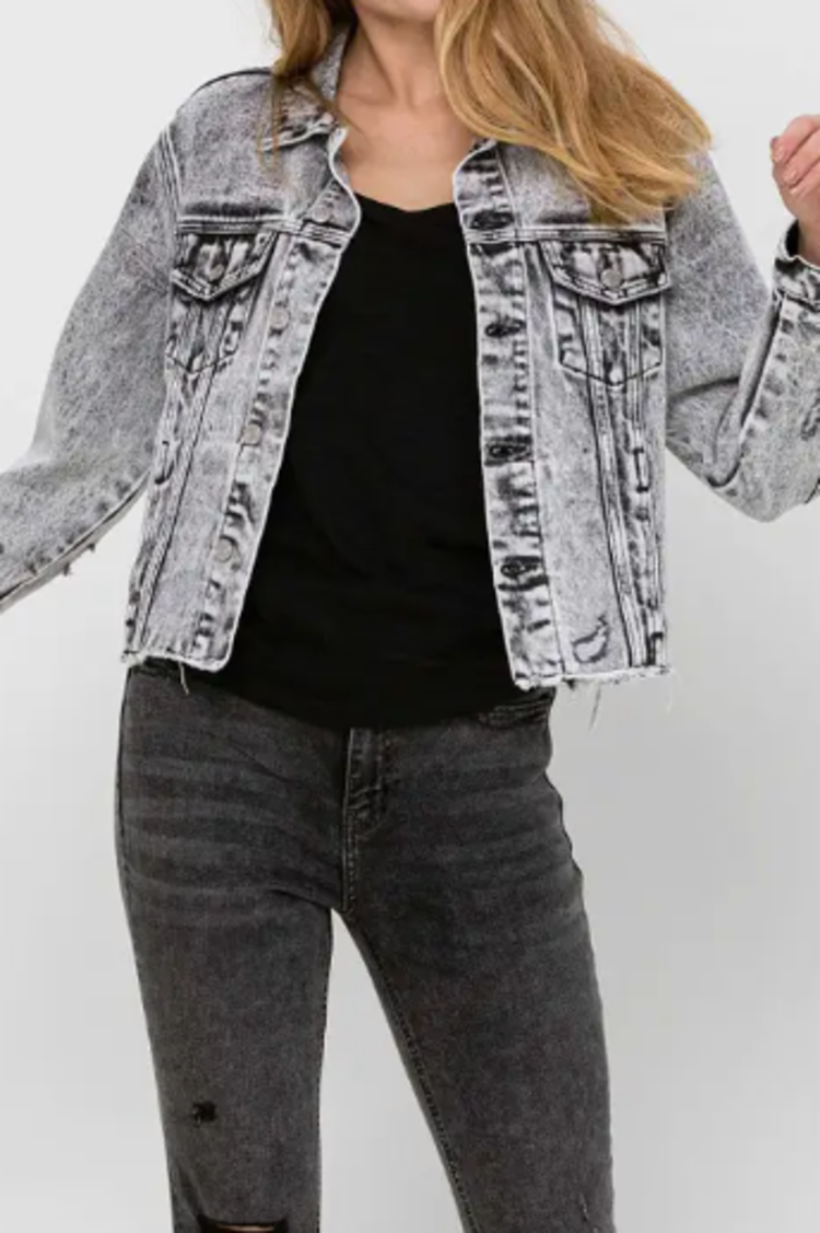Distressed Acid Wash Classic Jacket
