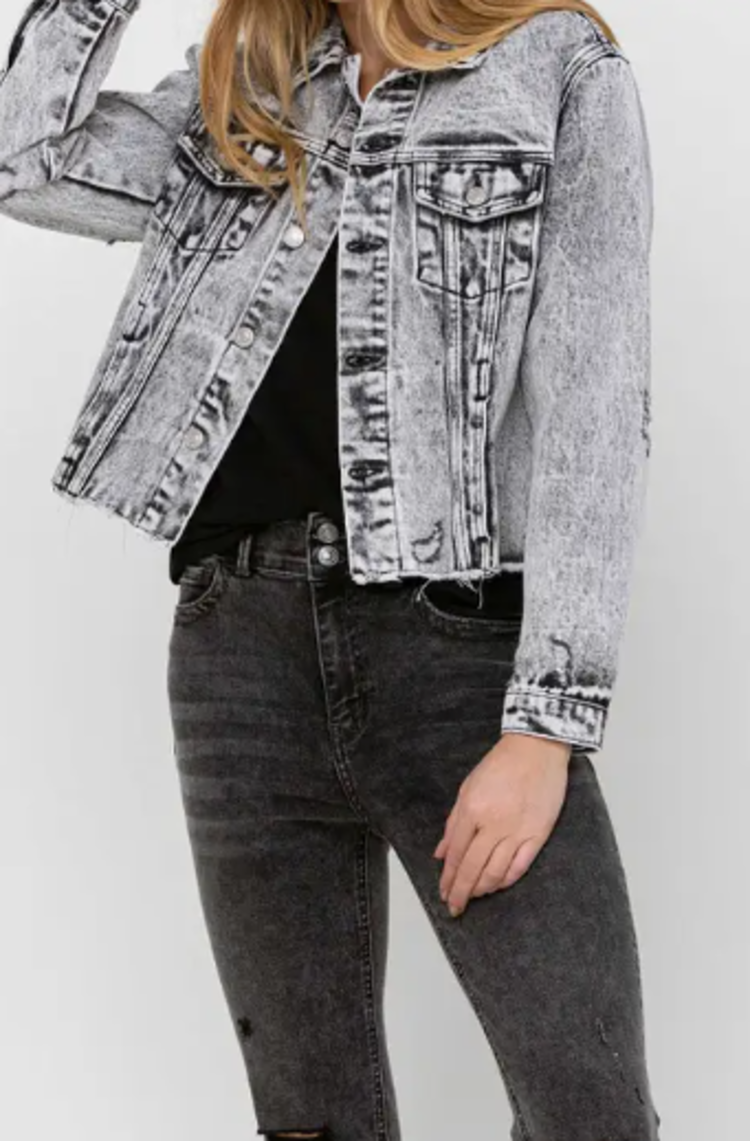 Distressed Acid Wash Classic Jacket