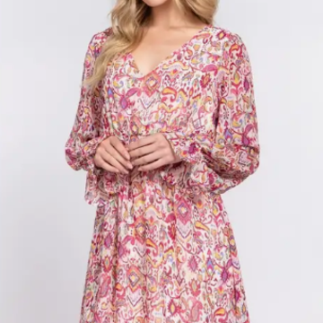 Floral V-Neck Mini Dress