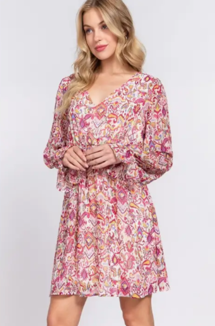 Floral V-Neck Mini Dress