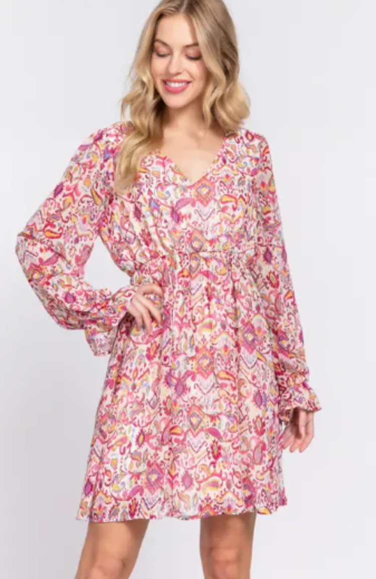 Floral V-Neck Mini Dress