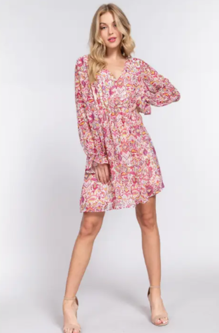 Floral V-Neck Mini Dress