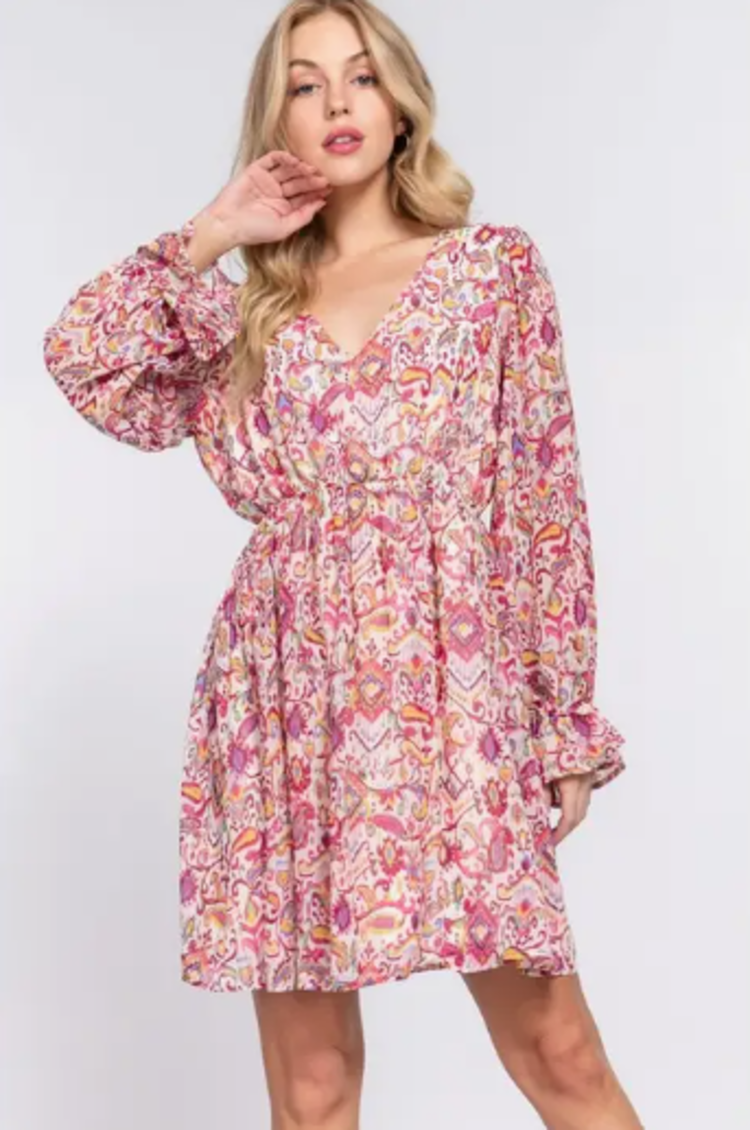 Floral V-Neck Mini Dress