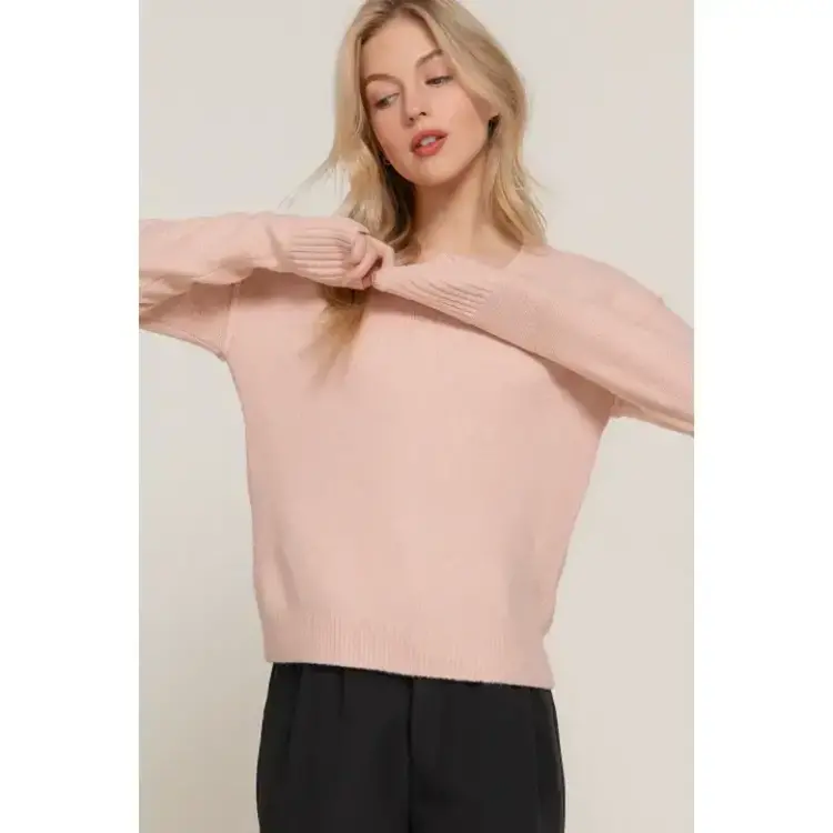 V-Neck Raised Seam Detail Sweater