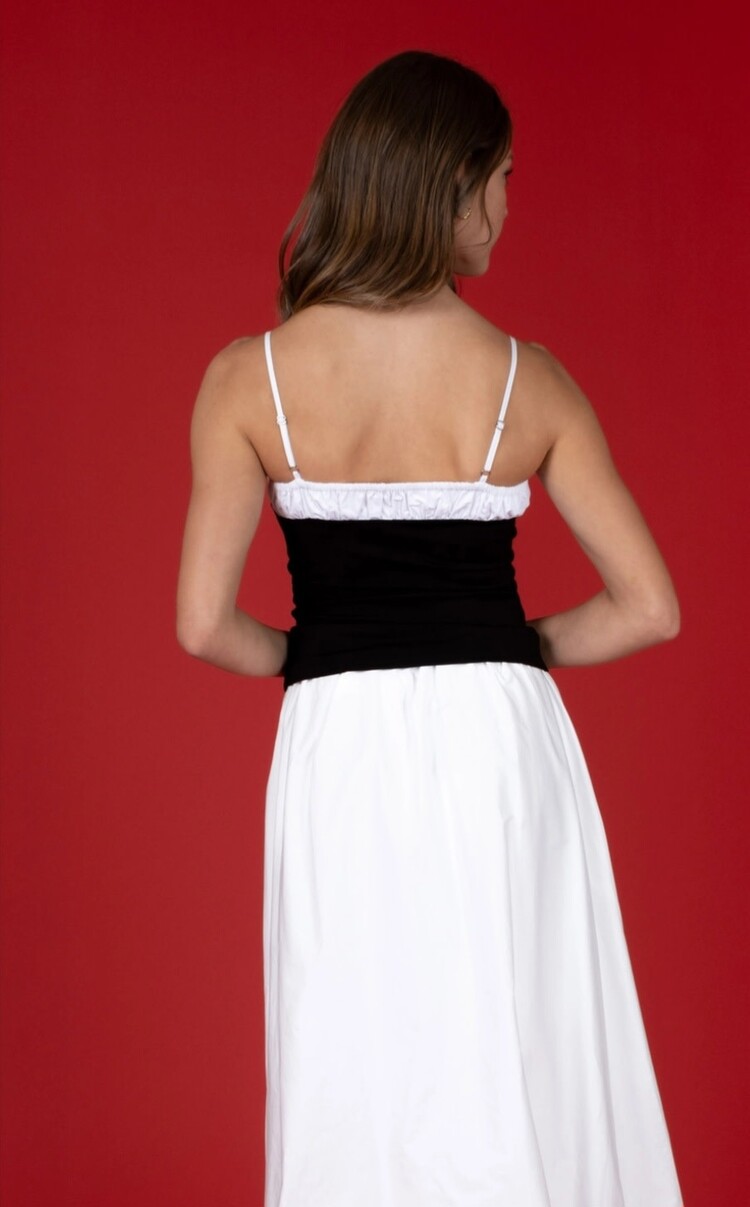 Mixed Media Front Tie Top