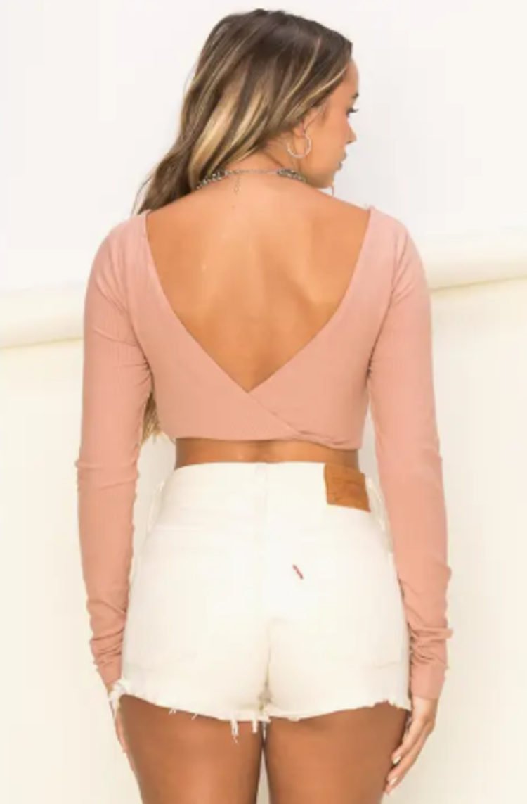 Front Tie Cutout Crop Top