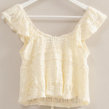 Sweetheart Neck Tie Front Lace Top