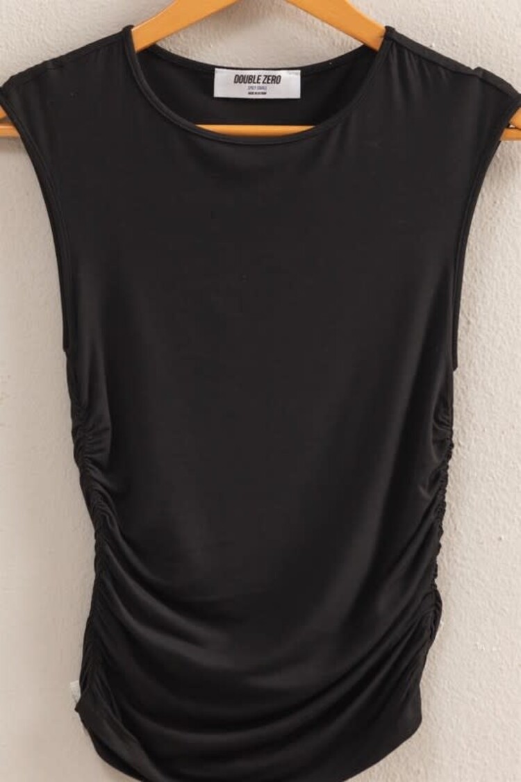 Cap Sleeve Ruched Detail Top