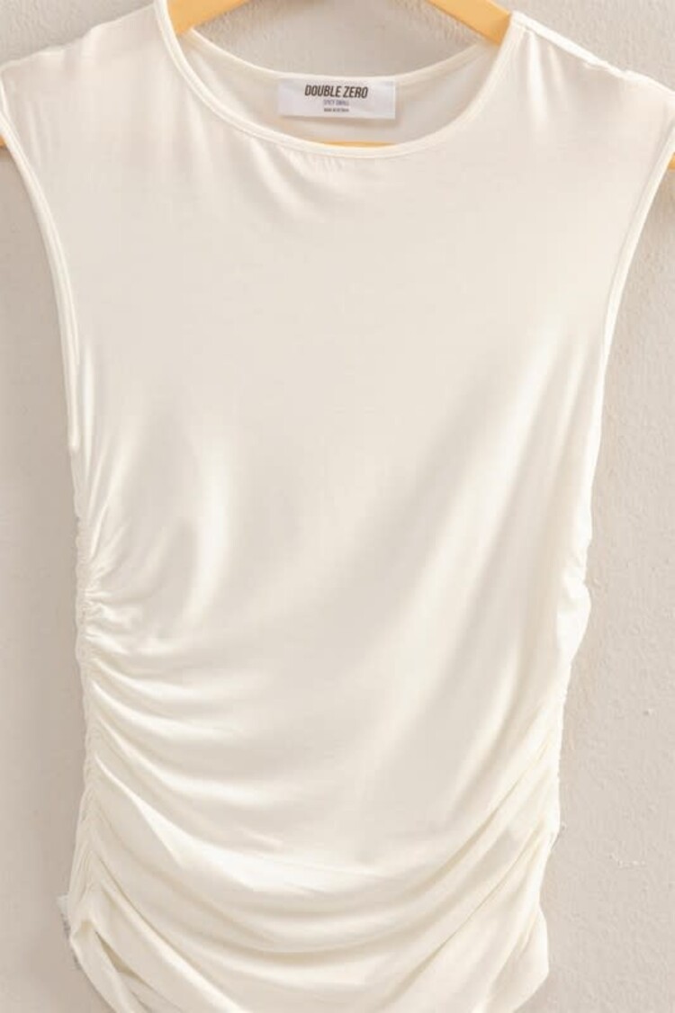 Cap Sleeve Ruched Detail Top