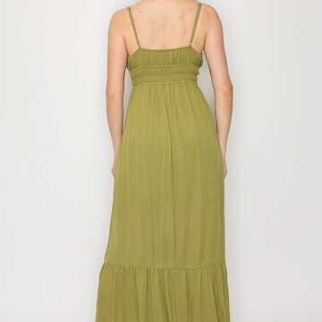 Tiered A-Line Smocked Maxi Dress