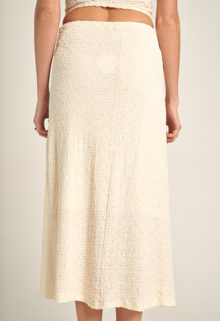 Textured Midi Skirt with Slit