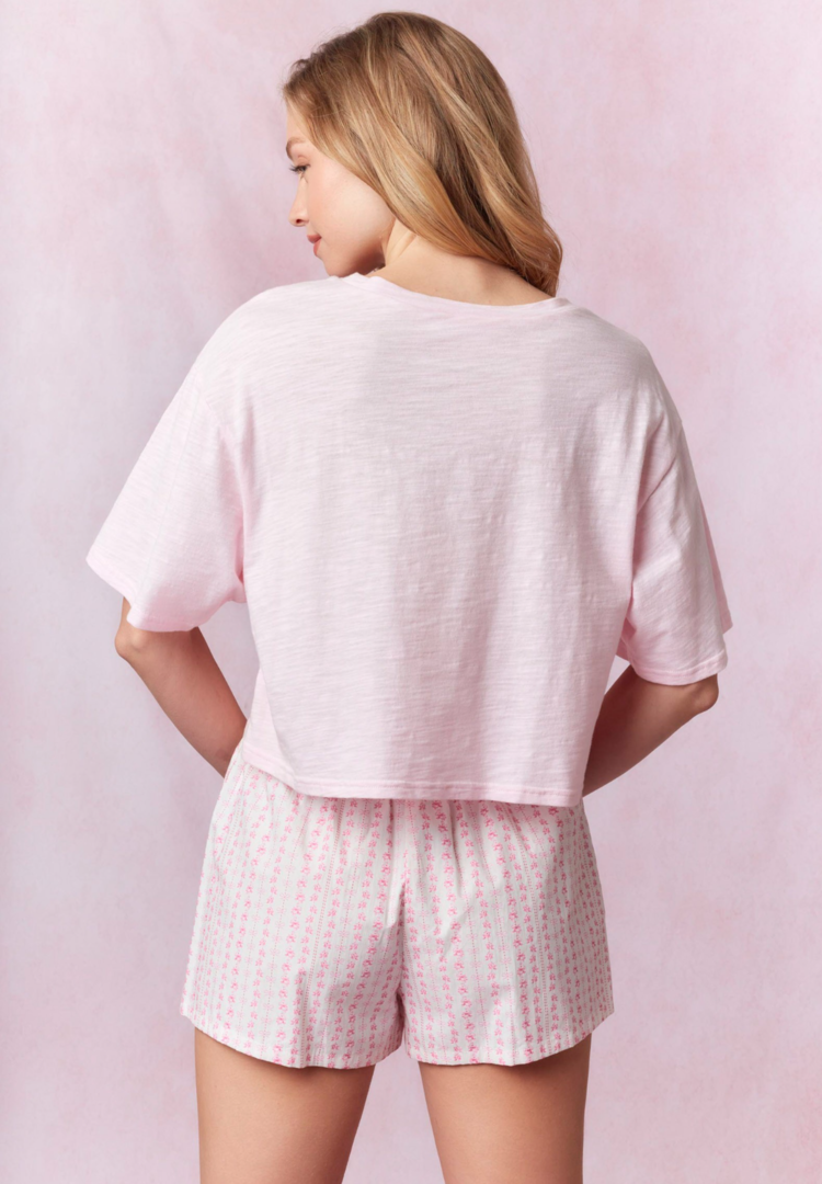 Bow Printed Crop Top