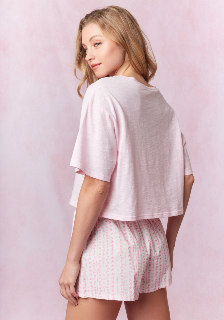 Bow Stripe Poplin Shorts