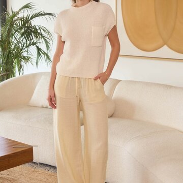 Mock Neck Short Sleeve Sweater Top