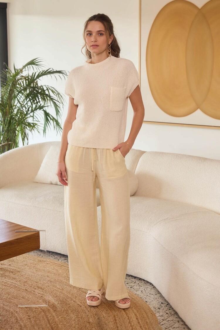 Mock Neck Short Sleeve Sweater Top