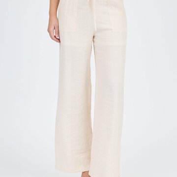 High Waist Drawstring Wide Leg Pants