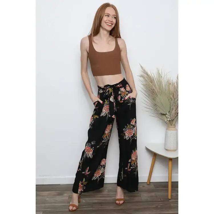 Floral Wide Leg Pants