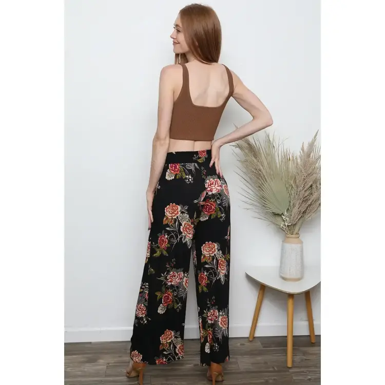 Floral Wide Leg Pants