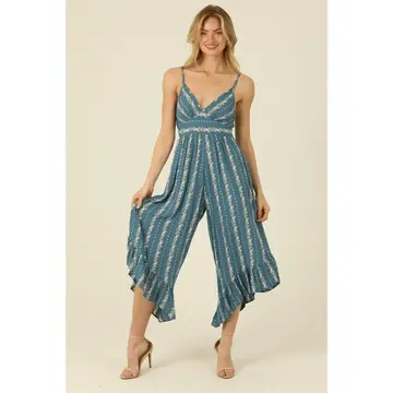 Flared Wide Leg Jumpsuit