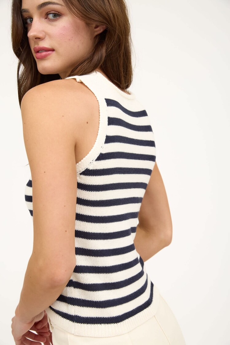 Striped Cropped Sweater Tank Top